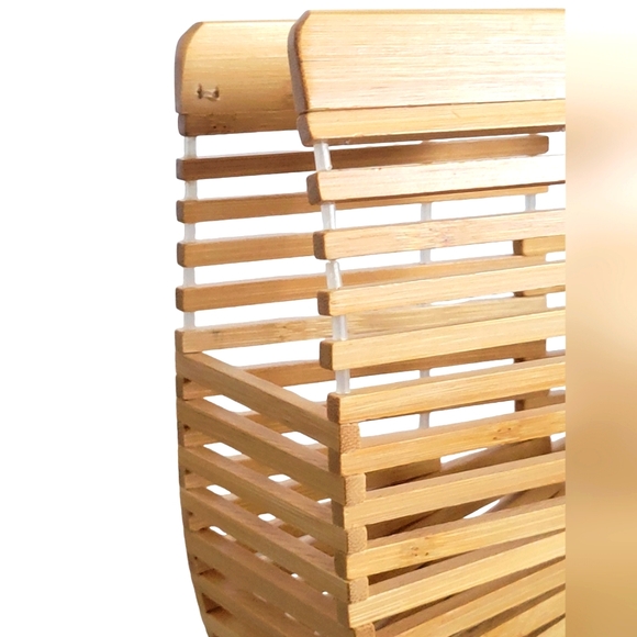 Medium Satchel Bamboo Vacation Beach summer handbag - Picture 6 of 10